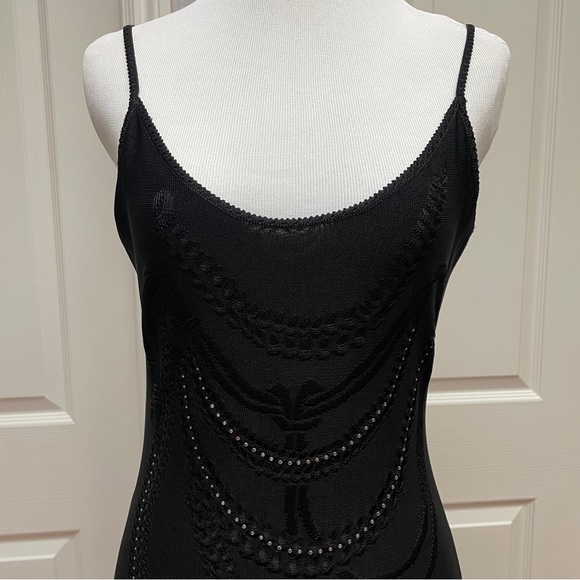 John Galliano Silk brocade black bias cut slip dress - Picture 4 of 16